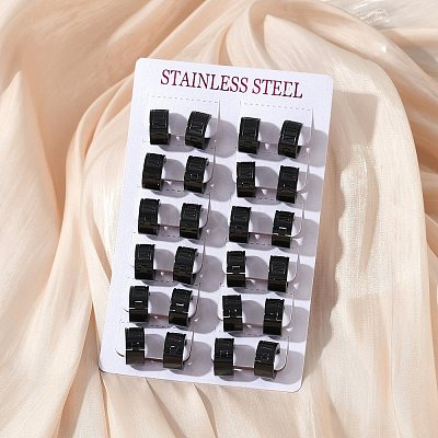 304 Stainless Steel Polishing Effect Hoop Earrings EJEW-M001-39EB-1