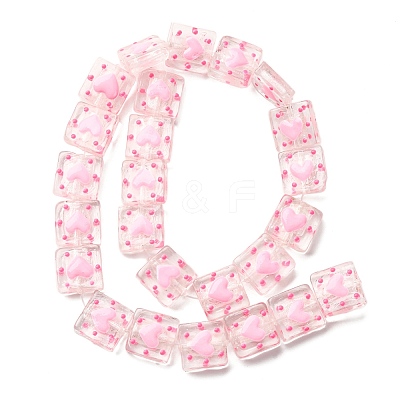 Valentine's Day Handmade Lampwork Enamel Beads Strands LAMP-A001-D04-1-1