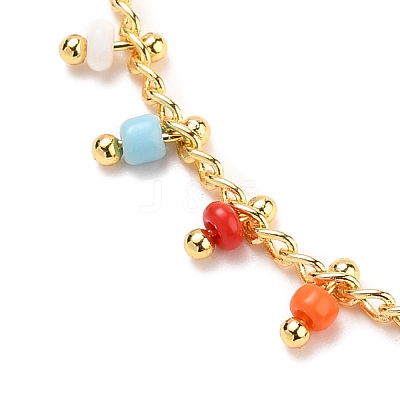 Glass Charm Bracelets X-BJEW-JB05600-03-1