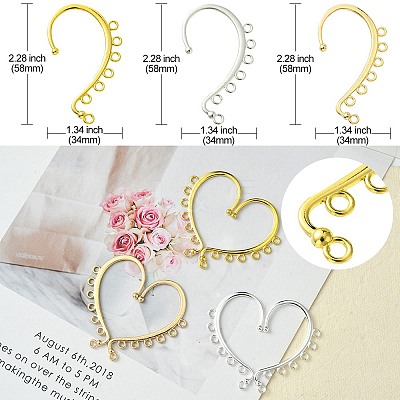 18Pcs 3 Colors Alloy Ear Cuff Findings FIND-FS0002-03-1