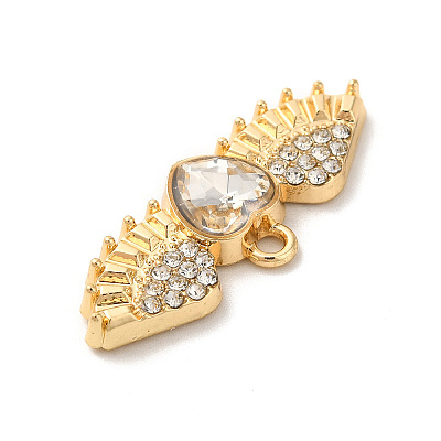 Rack Plating Alloy Rhinestone Charms PALLOY-O106-03G-02-1