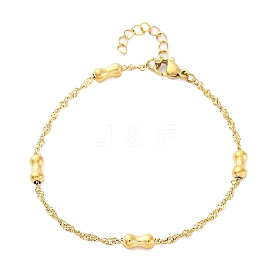 304 Stainless Steel Rope Chain Bracelets for Women BJEW-C094-05G-1