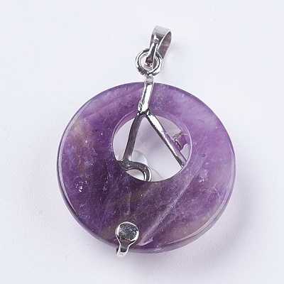 Natural Amethyst Pendants G-F546-A03-1