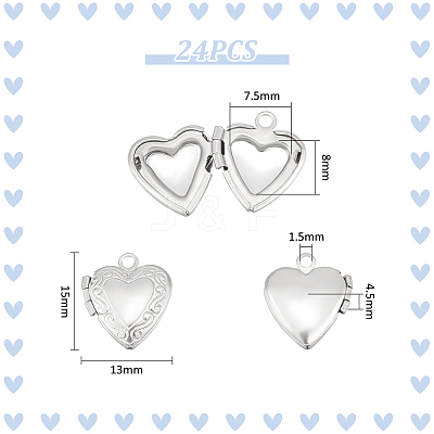 316 Stainless Steel Locket Pendants STAS-UN0055-04-1