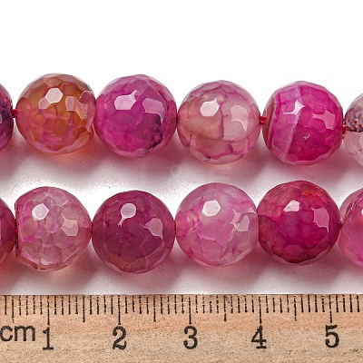 Faceted Natural Dragon Veins Agate Beads Strands G-F447-12mm-I04-1