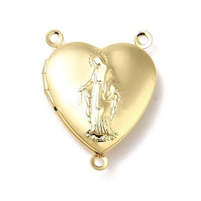 Rack Plating Brass Locket Connector Charms LS-KK-K269-07G-RS-1