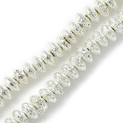 Electroplated Natural Lava Rock Beads Strands G-I360-P01-04-1