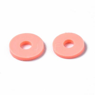 Flat Round Handmade Polymer Clay Beads CLAY-R067-10mm-19-1