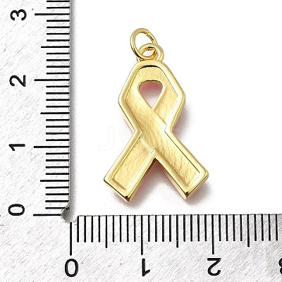 October Breast Cancer Pink Awareness Ribbon Brass Enamel Pendants LS-KK-G525-10G-06-1