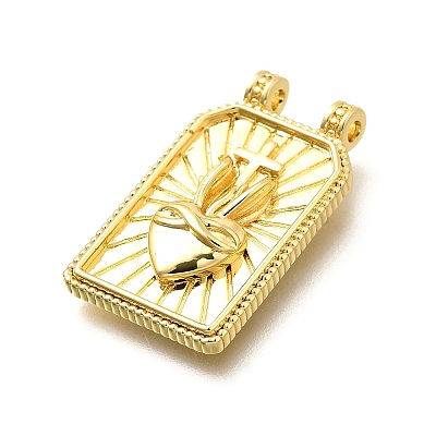 Rectangle Brass Pendants KK-S508-03A-G-1