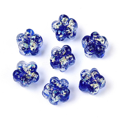 Handmade Foil Lampwork Beads Strands FOIL-T008-06D-1