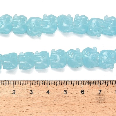 Synthetic Coral Dyed Carved Bead BSHE-H114-04A-1