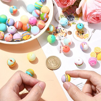 Round Silicone Focal Beads SIL-CJC0001-11A-1