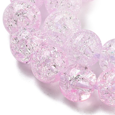 Spray Painted Crackle Glass Beads Strands DGLA-C002-6mm-03-1