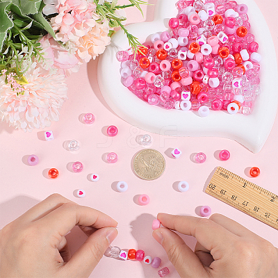 1200Pcs 10 Styles Opaque Plastic and Opaque Acrylic Beads KY-PA0001-15A-1