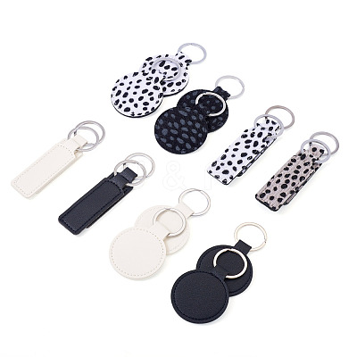 16Pcs 8 Styles PU Leather Keychain KEYC-TA0001-39-1