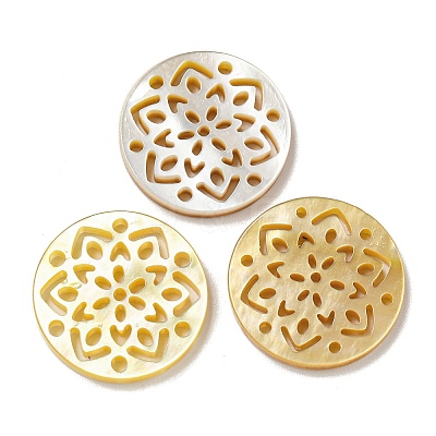 Natural Yellow Shell Cabochons SSHEL-N038-02A-1