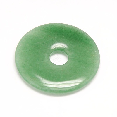 Donut/Pi Disc Natural Gemstone Pendants G-L234-40mm-10-1