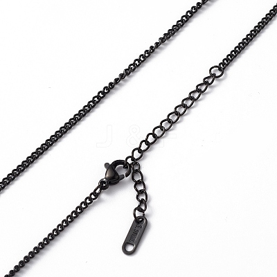304 Stainless Steel Curb Chain Necklace for Men Women NJEW-K245-015B-1