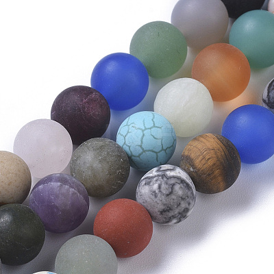Natural Mixed Gemstone Beads Strands G-F668-09-8mm-1
