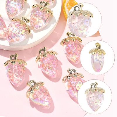 10Pcs Transparent Acrylic Pendants MACR-FS0002-08B-1