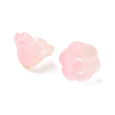 Transparent Glass Beads Caps GLAA-B028-01E-1