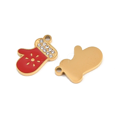 Christmas 304 Stainless Steel Enamel Pendants SA-CBA85C0-02J-G-1