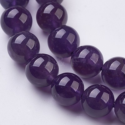 Natural Amethyst Bead Strands G-J376-20-10mm-1