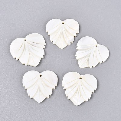 Natural Freshwater Shell Carved Pendants SHEL-Q028-12-1