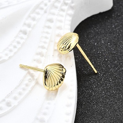 Brass Stud Earrings LS-EJEW-H157-01G-03-1