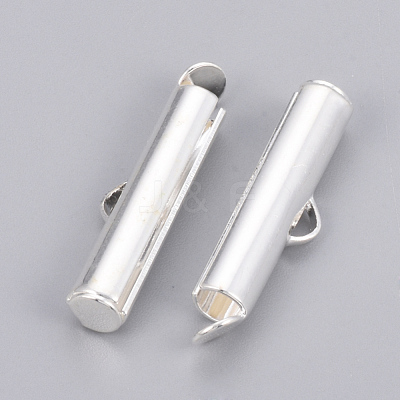 Brass Slide On End Clasp Tubes KK-Q747-11F-S-1