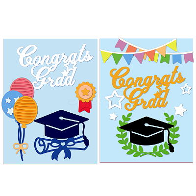 Graduation Theme Carbon Steel Cutting Dies Stencils DIY-WH0263-0252-1