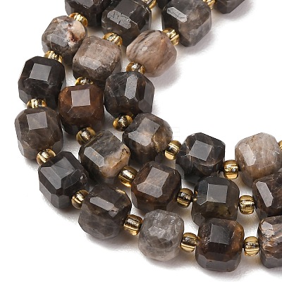 Natural Black Moonstone Beads Strands GG-CBAC972-A08-01-1