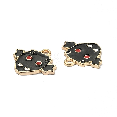 Halloween Light Gold Tone Alloy Enamel Pendants ENAM-P247-27KCG-1