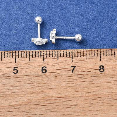 Candy 925 Sterling Silver Micro Pave Clear Cubic Zirconia Stud Earrings EJEW-K317-14G-1