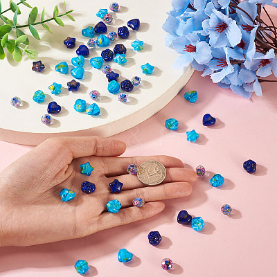 80Pcs 8 Styles Millefiori Glass Beads Strands GLAA-TA0003-43B-1