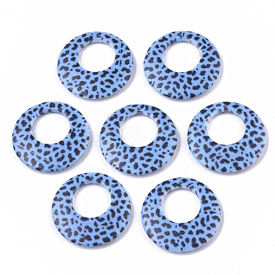 Double Opaque Spray Painted Acrylic Pendants LS-MACR-S361-37E-1