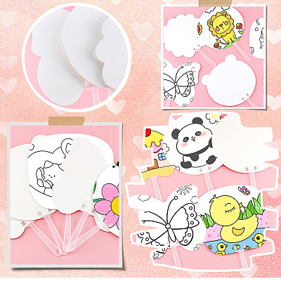 Plastic Heat Transfer Blanks Fan LS-DIY-WH20010-17D-1