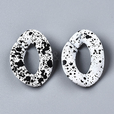 Spray Painted CCB Plastic Linking Rings CCB-Q091-018A-1