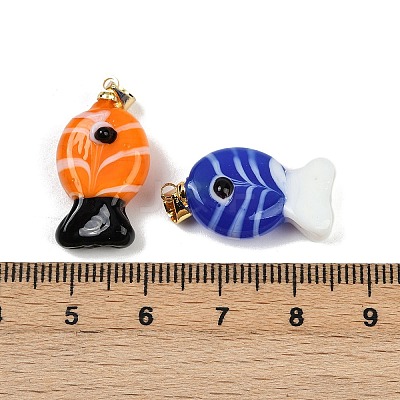 Handmade Lampwork Pendants LAMP-A007-01G-02-1