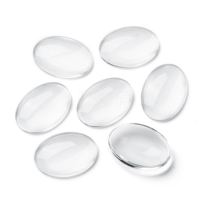 Transparent Oval Glass Cabochons X-GGLA-R022-25x18-1