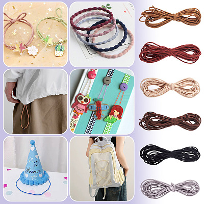 30M 6 Colors Polyester Elastic Cords EC-TA0001-07A-1