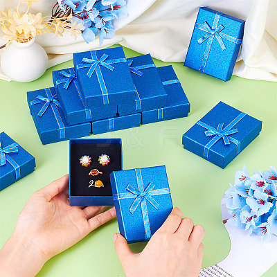 Rectangle Paper Jewelry Set Storage Boxes with Bowknot CON-TAC0014-04E-1