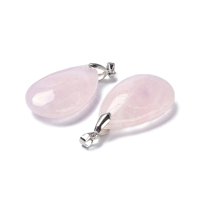 Natural Rose Quartz Pendants G-D084-01P-B15-1