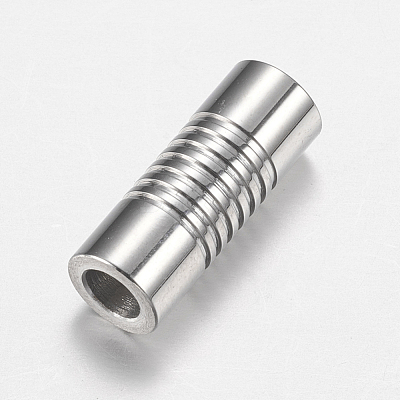 Tarnish Resistant 304 Stainless Steel Magnetic Clasps with Glue-in Ends STAS-F149-04P-B-1