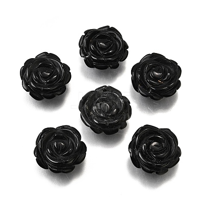 Natural Black Onyx Carved Pendants G-S390-03B-1