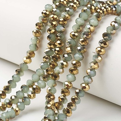 Electroplate Glass Beads Strands EGLA-A034-J8mm-O02-1