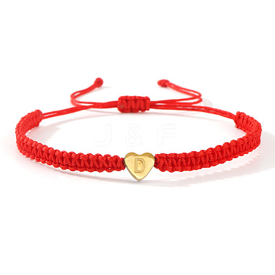 304 Stainless Steel Heart with Letter Bead Braided Bead Bracelets OO6447-4-1