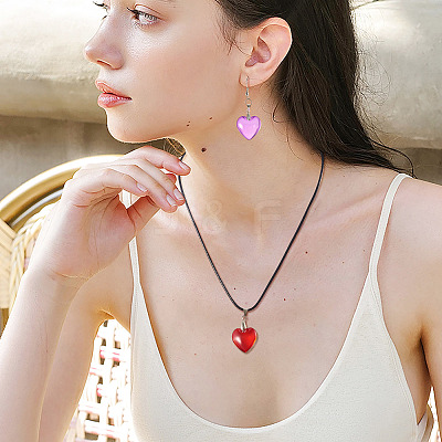 18Pcs 9 Colors Glass Heart Pendants GLAA-TA0003-29-1