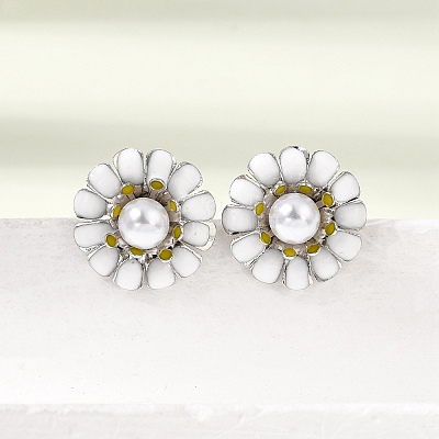 Brass Enamel Stud Earrings KK-CBA8324-27P-04-1